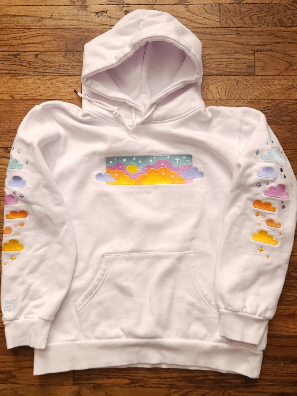 Kamiari Studio Embroidered Sunset Cloud Hoodie White Medium